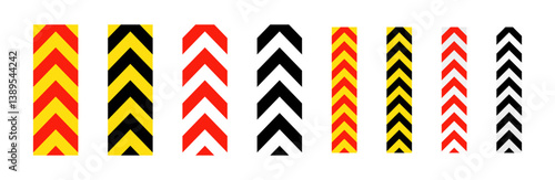 Chevron Pattern Warning Stripes Vector Collection