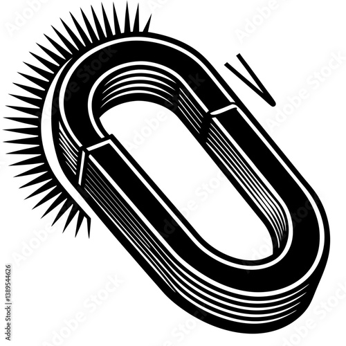 magnet black color on white vector.