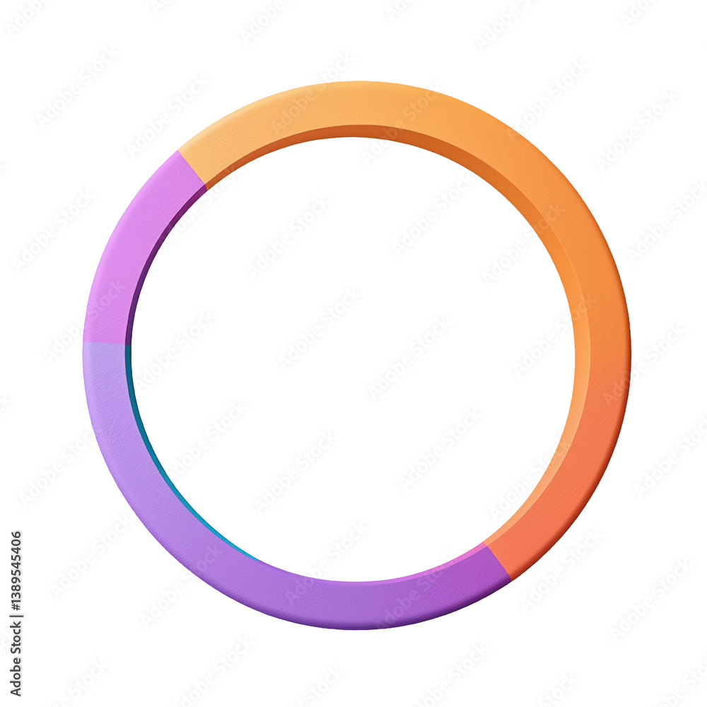 Colorful circular chart with gradient segments, representing data distribution or progress Colorful circular chart with gradient segments, representing data distribution or progress