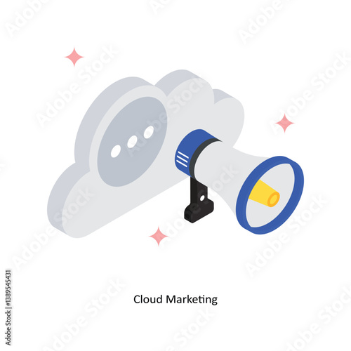 Cloud Marketing Concept isometric Style Illustrations. Eps 10 File 