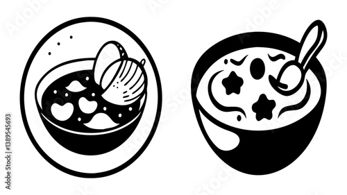 clam chowder icon, clam chowder silhouette vector illustration-simple silhouette illustration of clam chowder, perfect for clam chowder logos and icons