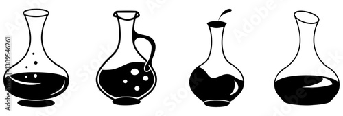 decanter with red wine icon, decanter with red wine silhouette vector illustration-simple silhouette illustration of decanter with red wine, perfect for decanter with red wine logos and icons