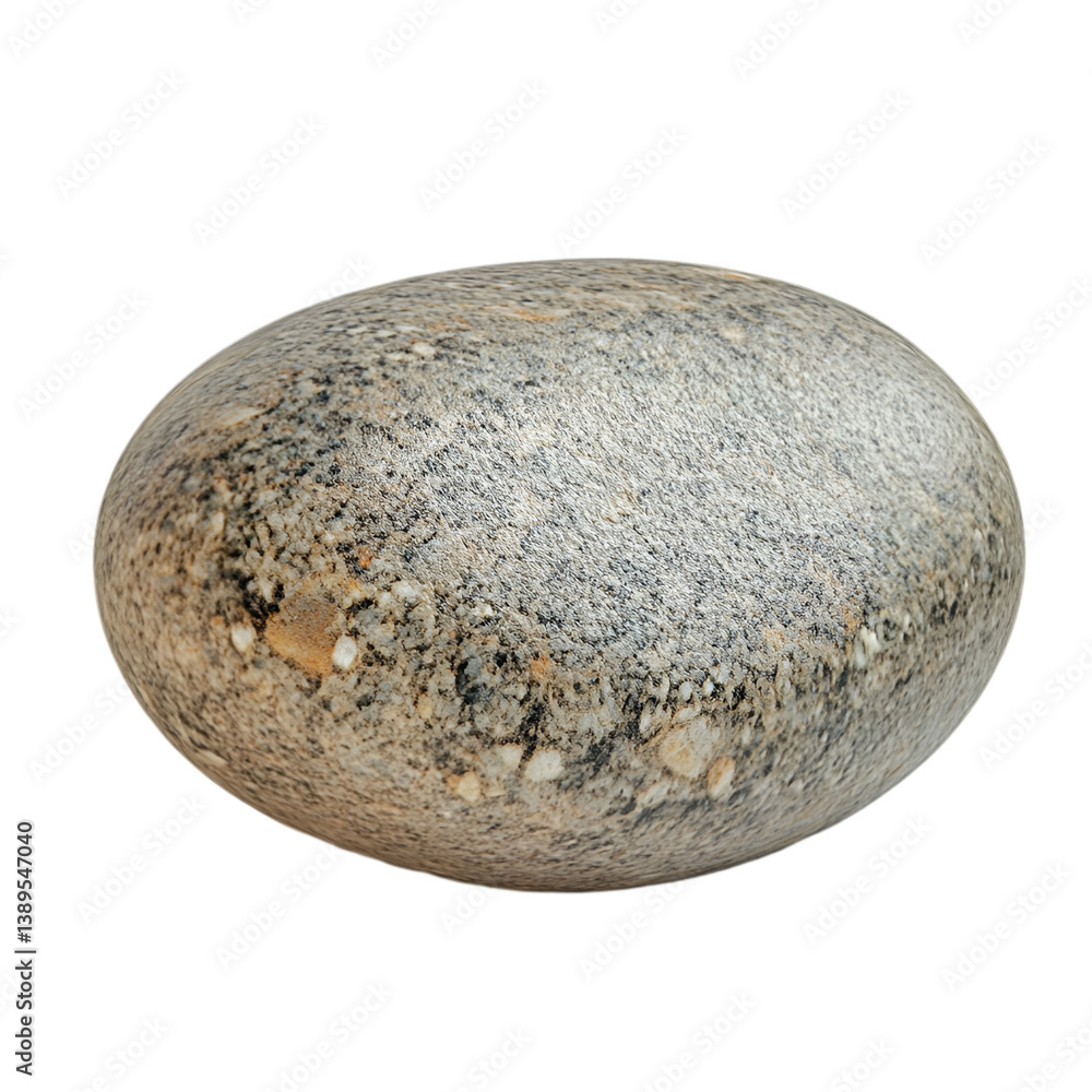 Smooth gray speckled stone isolated on black background Smooth gray speckled stone isolated on black background