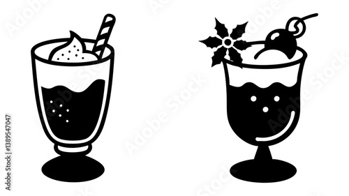eggnog glass icon, eggnog glass silhouette vector illustration-simple silhouette illustration of eggnog glass, perfect for eggnog glass logos and icons