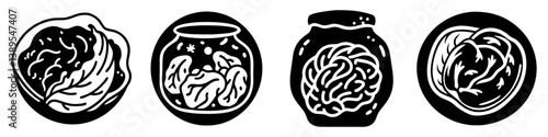 fermented kimchi icon, fermented kimchi silhouette vector illustration-simple silhouette illustration of fermented kimchi, perfect for fermented kimchi logos and icons