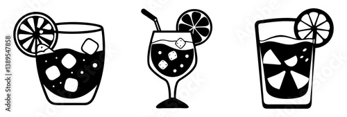 gin and tonic with lime icon, gin and tonic with lime silhouette vector illustration-simple silhouette illustration of gin and tonic with lime, perfect for gin and tonic with lime logos and icons