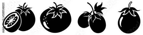 grape tomato icon, grape tomato silhouette vector illustration-simple silhouette illustration of grape tomato, perfect for grape tomato logos and icons