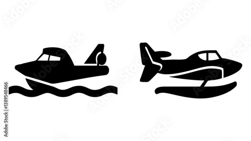 фотографія hydroplane icon, hydroplane silhouette vector illustration-simple silhouette ill