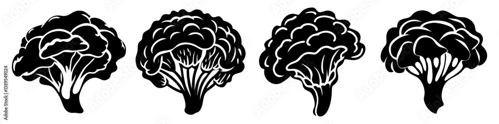 Fototapeta premium maitake mushroom icon, maitake mushroom silhouette vector illustration-simple silhouette illustration of maitake mushroom, perfect for maitake mushroom logos and icons