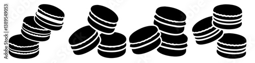 macarons icon, macarons silhouette vector illustration-simple silhouette illustration of macarons, perfect for macarons logos and icons