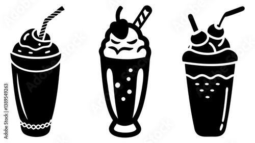 milkshake icon, milkshake silhouette vector illustration-simple silhouette illustration of milkshake, perfect for milkshake logos and icons