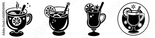 mulled wine icon, mulled wine silhouette vector illustration-simple silhouette illustration of mulled wine, perfect for mulled wine logos and icons