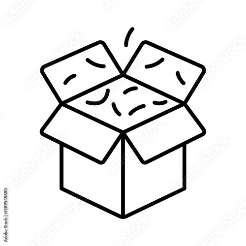 Open box with confetti inside