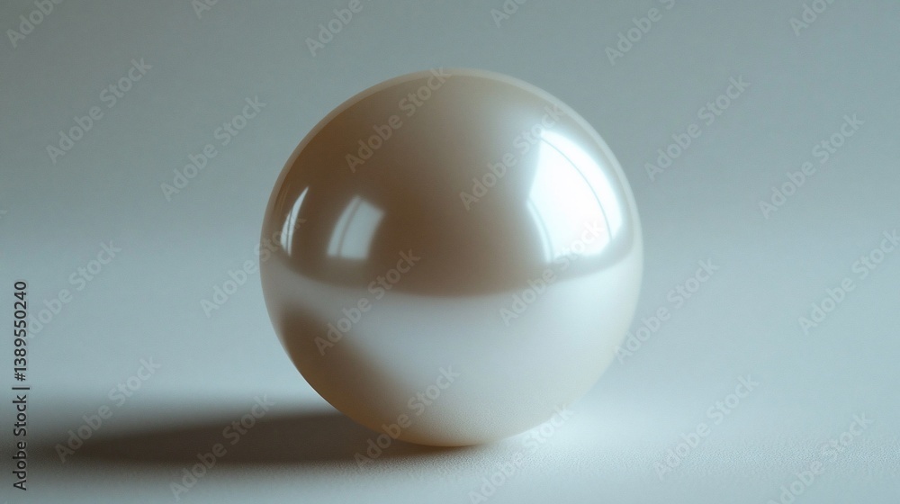 Obraz premium Pearl on Light Gray Surface