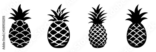 pineapple icon, pineapple silhouette vector illustration-simple silhouette illustration of pineapple, perfect for pineapple logos and icons