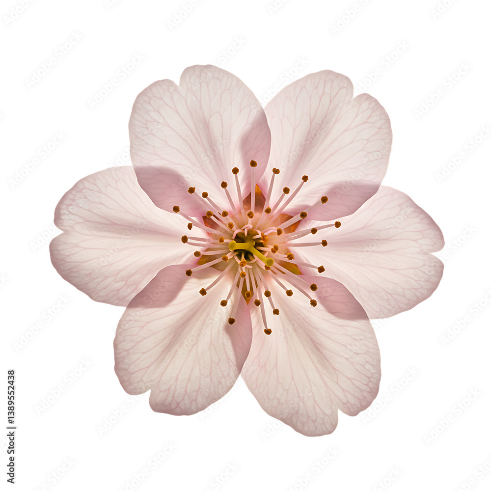 Pink Cherry Blossom Flower: Close-up Image Pink Cherry Blossom Flower: Close-up Image