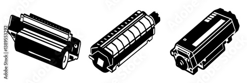 toner cartridge icon, toner cartridge silhouette vector illustration-simple silhouette illustration of toner cartridge, perfect for toner cartridge logos and icons