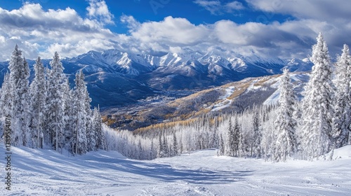 Wallpaper Mural Snowy mountain peaks with panoramic views Torontodigital.ca