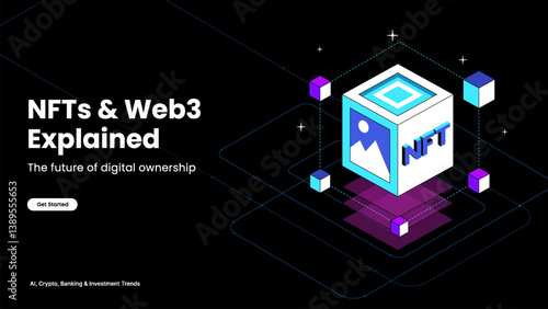 NFTs and Web3 Explained – Simplifying Digital Assets and the Future of the Internet with Icons, Tokens, and Decentralized Networks | Technology and Innovation Vector Design