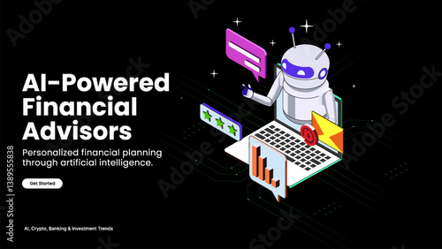 Wallpaper Mural AI-Powered Financial Advisors – Smart Wealth Management and Investment Strategies Illustrated with AI, Finance Charts, and Advisory Tools | Business and Finance Vector Design Torontodigital.ca