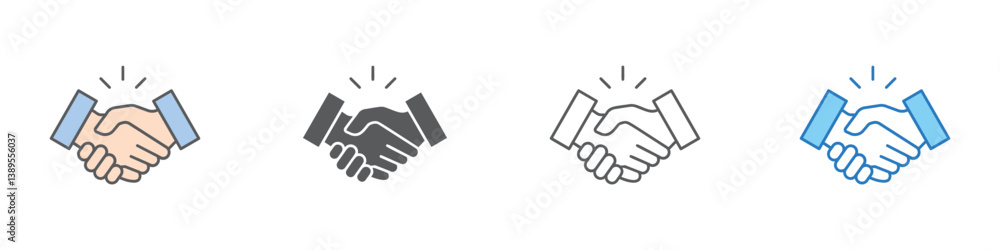 Fototapeta premium Agreement Icon Set Multiple Style Vector Collection