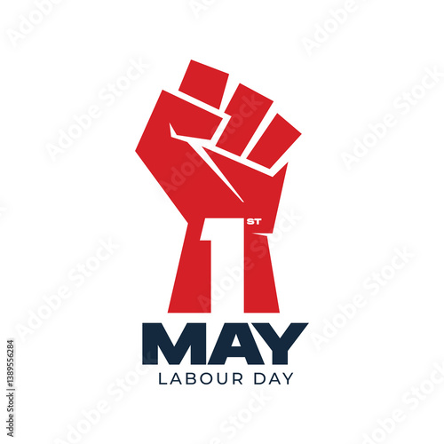 1st Internationl May Labor Day, typography emblem