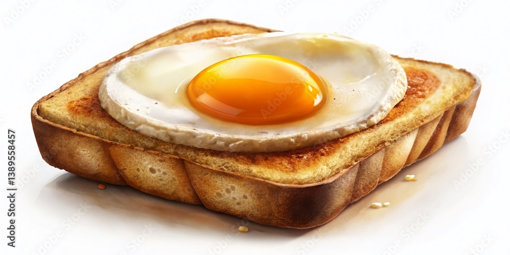 Sunny-Side Up Eggs in Basket, Isolated on White Background – Perfect for Breakfast Recipes Sunny-Side Up Eggs in Basket, Isolated on White Background – Perfect for Breakfast Recipes