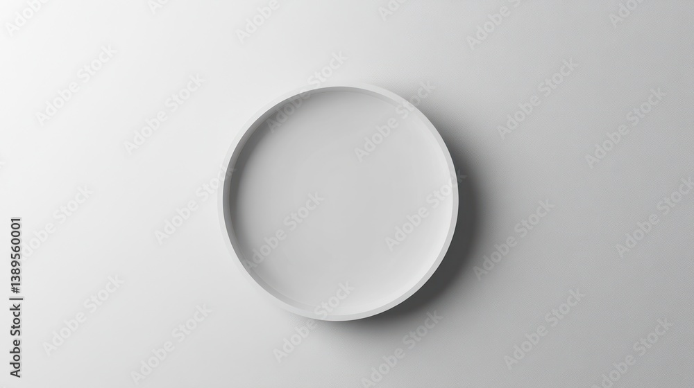 Empty White Circle on Light Gray Background Empty White Circle on Light Gray Background