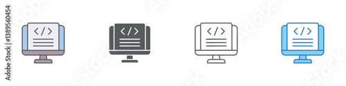 Coding Icon Set Multiple Style Vector Collection