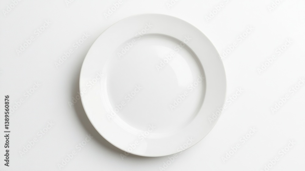 Empty white plate on white background, ready for food, perfect for restaurant, menu, or food photography Empty white plate on white background, ready for food, perfect for restaurant, menu, or food photography