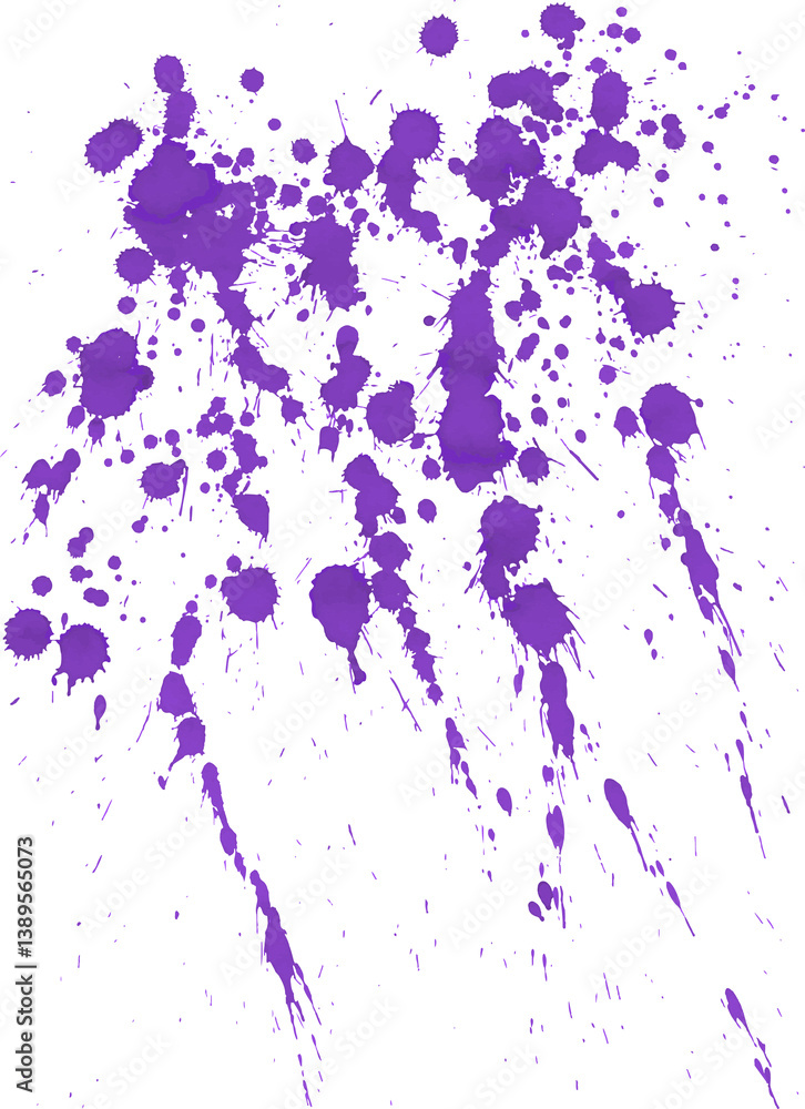 bold violet ink splashes with drops and streaks on white. bold violet ink splashes with drops and streaks on white.