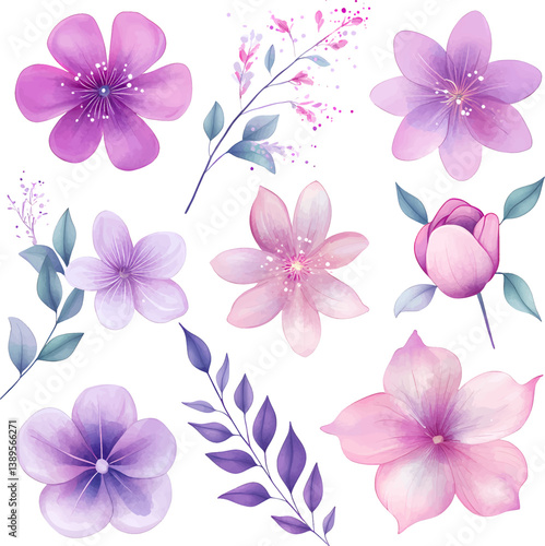 seamless pattern with pink flowers