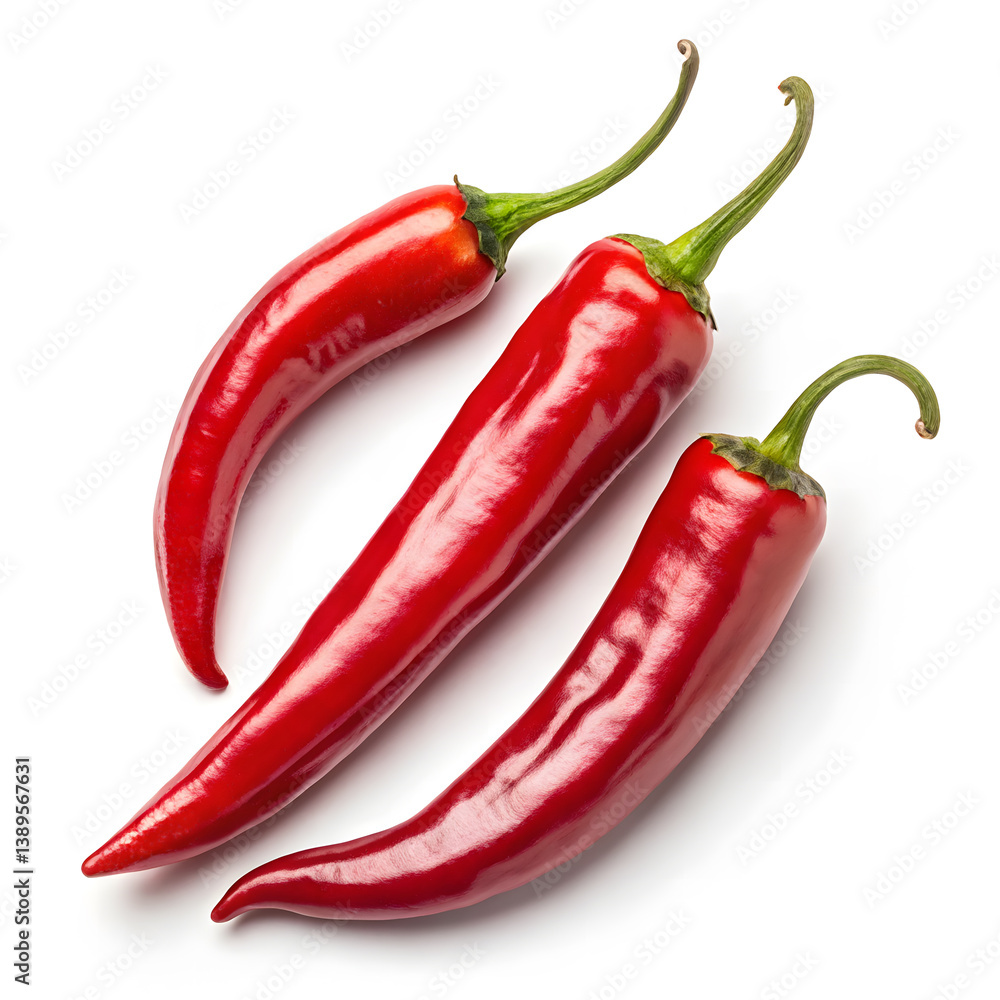 Red chili peppers isolated on white background Red chili peppers isolated on white background