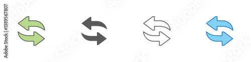 Exchange Icon Set Multiple Style Vector Collection