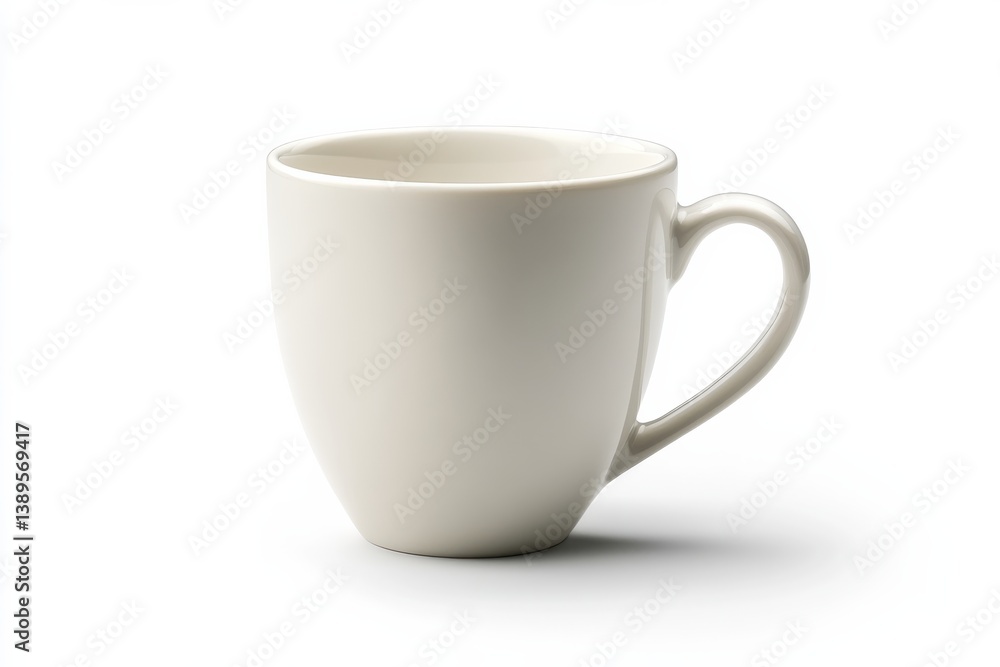Fototapeta premium Simple off white ceramic mug perfect for coffee or tea clean design bright background