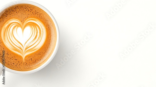 Obraz na płótnie A cup of coffee with heart shaped latte art w salonie
