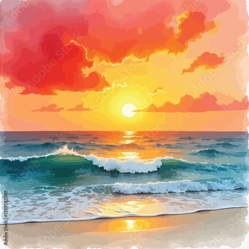 sunset on the beach