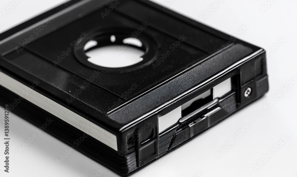 Obraz premium Vintage Black Cassette Tape Case