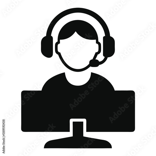 Customer Support Representative Icon  Professional Help and Assistance