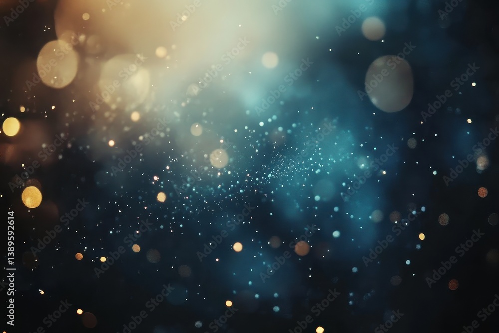 Abstract Bokeh Lights Background with Golden Sparkles on Dark Blue a Festive and Dreamy Ambiance for Celebrations and Elegant Designs with Shimmering Textures Abstract Bokeh Lights Background with Golden Sparkles on Dark Blue a Festive and Dreamy Ambiance for Celebrations and Elegant Designs with Shimmering Textures