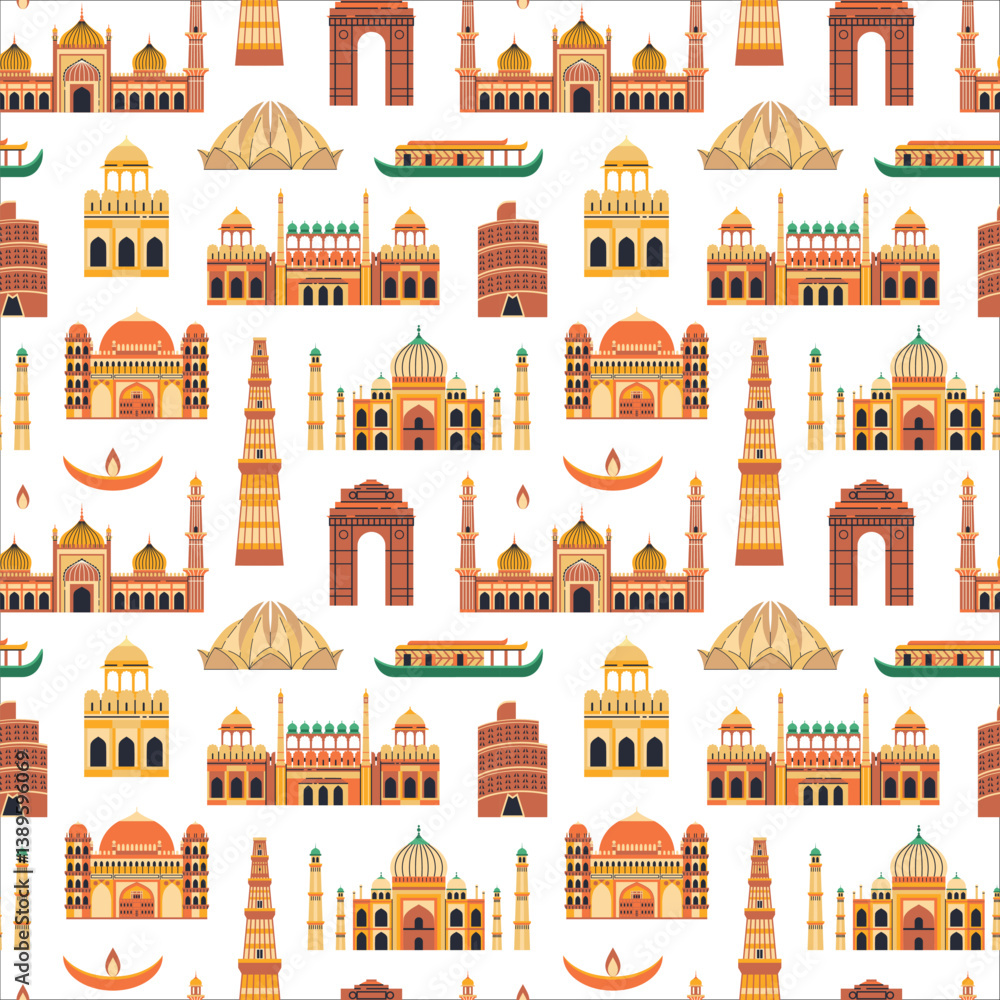 India Travel Pattern with Landmarks and Monuments