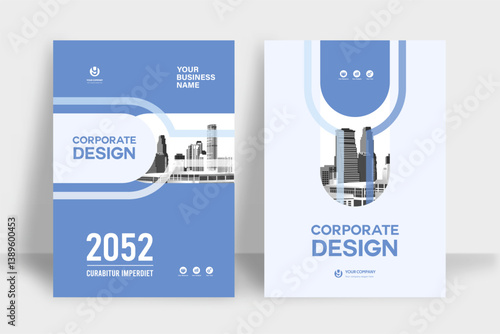 City Background Business Book Cover Design Template