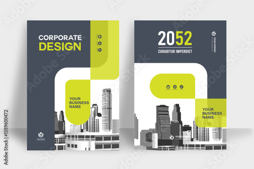 City Background Business Book Cover Design Template