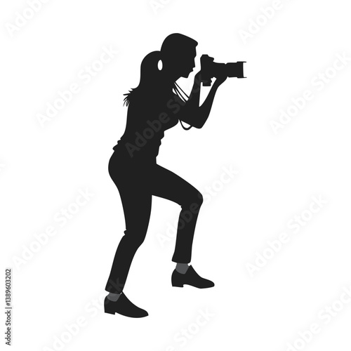 Photographer Black Vector silhouette
