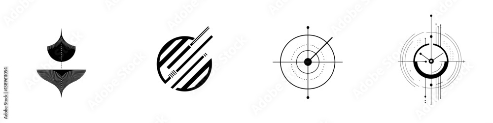 Collection of minimalist vector line icons featuring unique designs for modern applications and branding Collection of minimalist vector line icons featuring unique designs for modern applications and branding