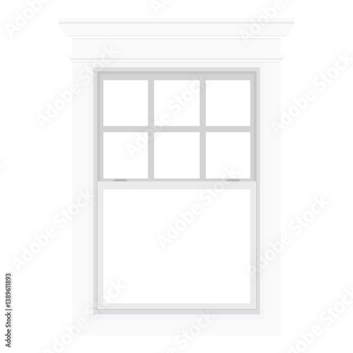 Realistic vintage house window frame