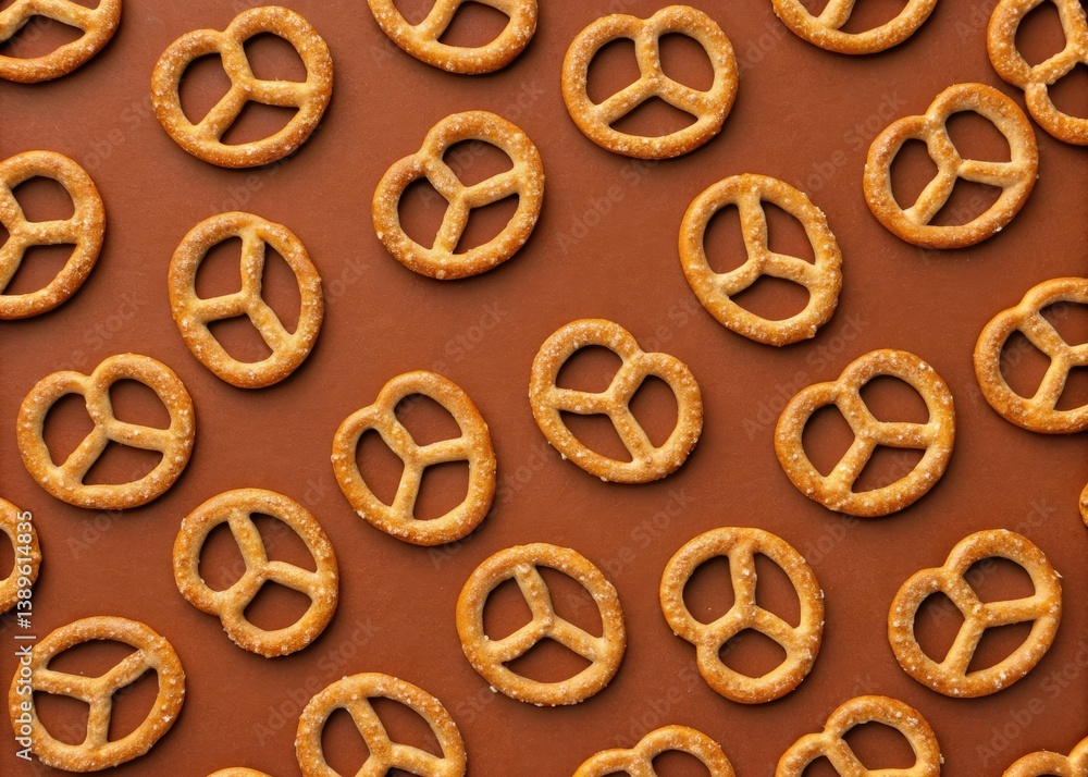 Seamless retro oval pretzel pattern: perfect baked-good doodle for decor and merchandise. Seamless retro oval pretzel pattern: perfect baked-good doodle for decor and merchandise.