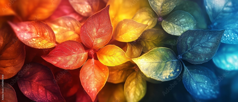 Rainbow Floral Pattern Background with Inflorescence Design