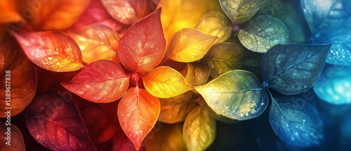 Obraz na płótnie Rainbow Floral Pattern Background with Inflorescence Design w salonie