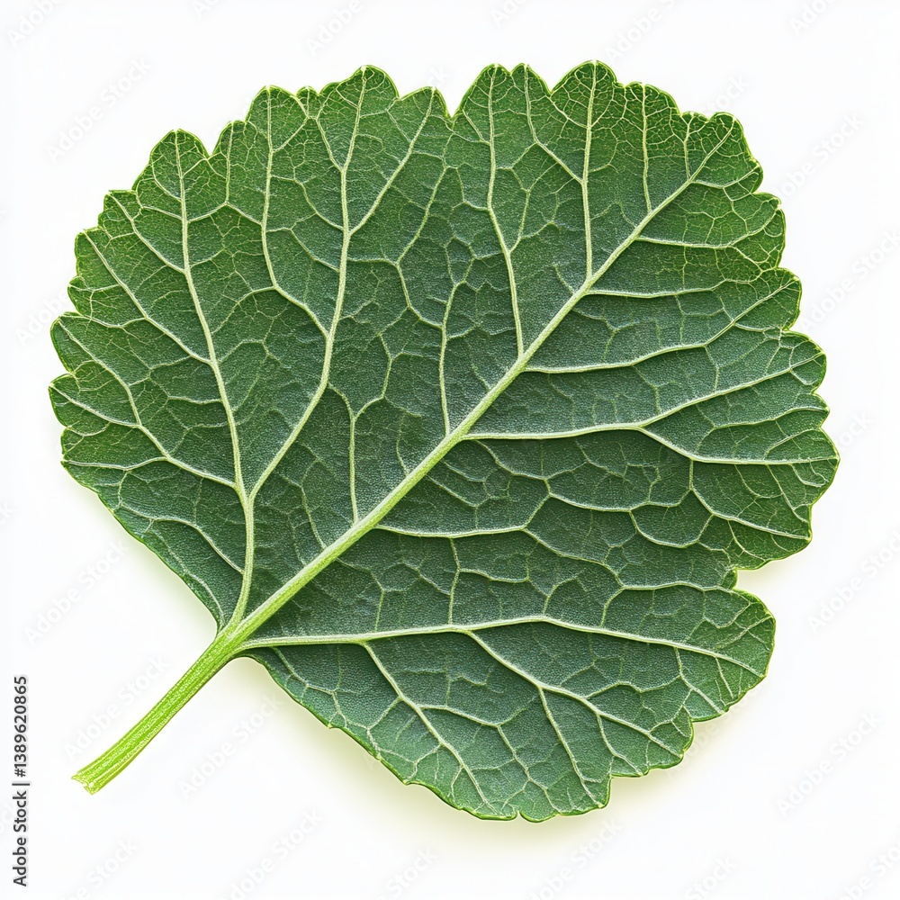 Single Green Leaf with Intricate Vein Pattern in Sharp Focus Displayed on White Background a Study in Botanical Texture and Organic Design Detailed Macro of Fresh Flora Single Green Leaf with Intricate Vein Pattern in Sharp Focus Displayed on White Background a Study in Botanical Texture and Organic Design Detailed Macro of Fresh Flora